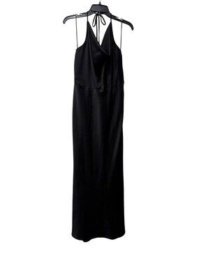 New Chelsea 28 Women's Size XL Black Halter Maxi Dress With Cowl Neckline *snags